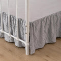 Bed Skirt Queen Size Ruffled Bed Skirt with Split Corners, 18 Inch Drop Dust Ruffle Bed Skirts with Platform, Boho Tufted Shabby Chic Full Size Bed Skirts, Light Grey