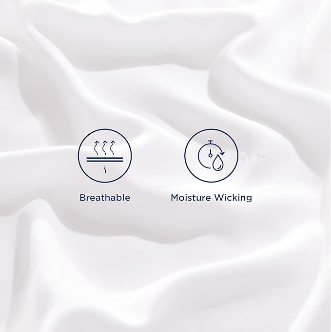 Bedsure King Size Sheet Set, Cooling Sheets King, Rayon Derived from Bamboo, Deep Pocket Up to 16", Breathable & Soft Bed Sheets, Hotel Luxury Silky Bedding Sheets & Pillowcases, White