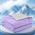 Cooling Comforter Twin Size, Double-Sided Cooling Blanket for Hot Sleepers & Night Sweats, Arc-Chill Q-Max > 0.4 Breathable Ice Blanket, Lightweight Cold Comforter (68''x90'', Purple)