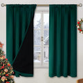 BGment Christmas Green 100% Blackout Curtains for Bedroom 63 Inches Long, Thermal Insulated Thick Heavy Full Room Darkening Noise Reducing Rod Pocket Curtain (52 x 63 Inch, Emerald, 2 Panels)