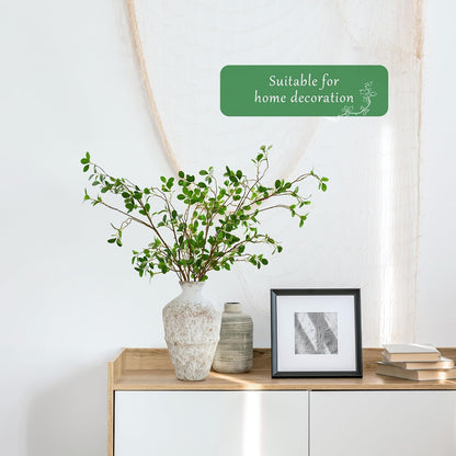 ucky Artificial Realistic Eucalyptus Stems，Decoration Greenery Stems ，43 Inch 4 Pcs, Realistic Touch Flexible Branches, Green Fake Plant, for Home Decor Tables Vases Garden Decoration