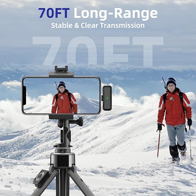 Wireless Microphone for iPhone Android Lav Mic USB C Lavalier Microphone Type C Lapel Mic for iPhone 15/16 iPad Video Recording Vlog TikTok - 24H Charging Case Noise Reduction