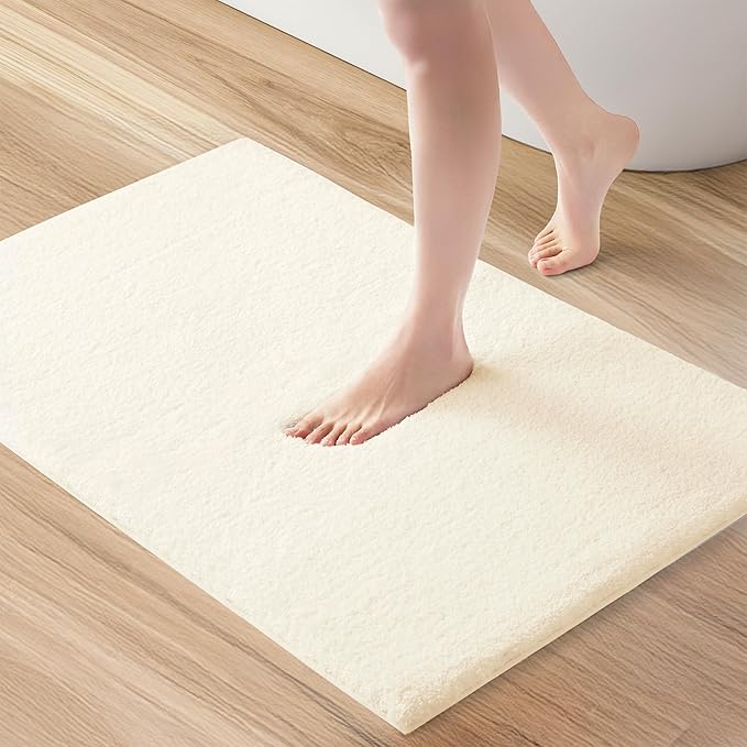 Madison Park Signature Non Slip, Luxrurious Plush Mat, Absorbent, Quick Dry, Spa Design Bath Room Décor Marshmallow Bathroom Rug, 2'x3'4", Cream