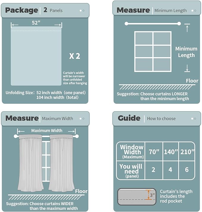 BGment 100% Blackout Curtains for Bedroom 63 Inch Length 2 Panels, Thermal Insulated Room Darkening Curtains Rod Pocket Soundproof Bedroom Living Room Window Curtains, Dove Grey, Each 52 Inch Wide
