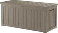 Outdoor Storage Box Waterproof, 200 Gallon Lockable Resin Large Deck Box, Patio Storage Bin for Pool Accessories Cushion Furniture, Garden Tools, UV-Resistant Outside Delivery, Grey