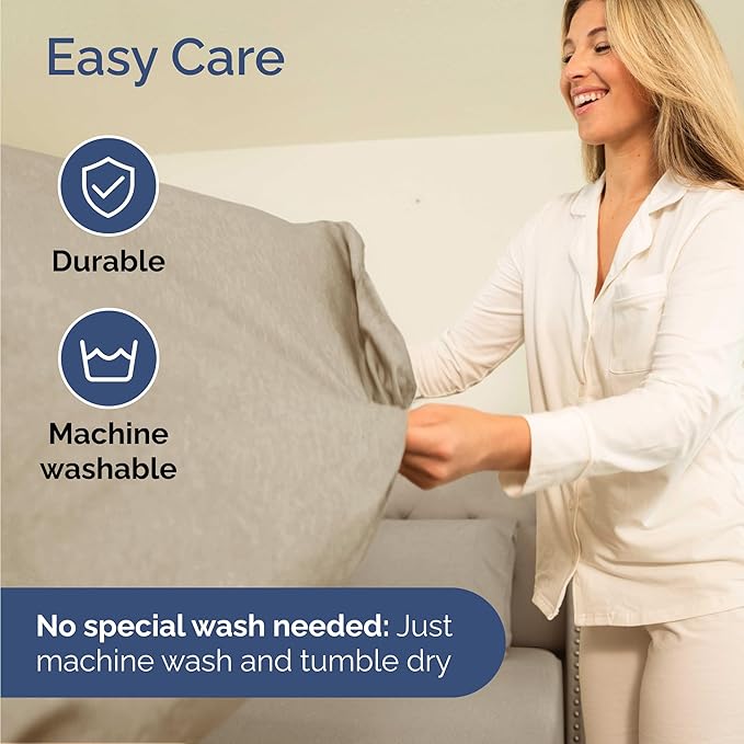 Twin 4 Piece Sheet Set - Cooling & Breathable - Hotel Luxury Bedding, Includes Fitted Sheet for Women, Men, Kids & Teens - 1 Flat, 1 Fitted Sheet, 2 Pillowcases w/Deep Pockets - Heathered Beige