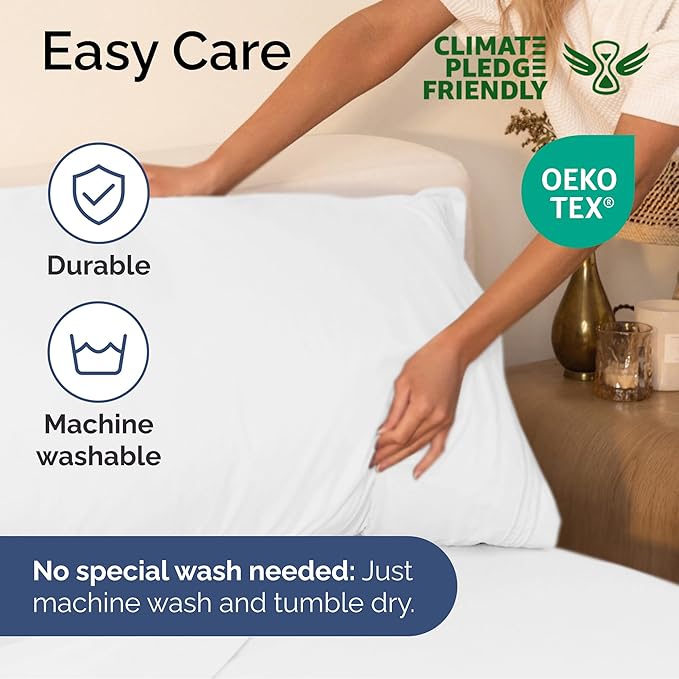 Queen Size 4 Piece Sheet Set - Extra Soft, Breathable & Cooling Sheets - Hotel Luxury Durable Bed Sheets for Women & Men - Deep Pockets, Easy-Fit & Wrinkle-Free Sheets - Bright White Oeko-Tex Sheets