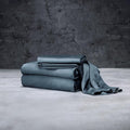 LUXOME Luxury Sheet Set | 100% Rayon (Viscose) from Bamboo | Twin XL - Ocean | Deep Pockets | 3-Piece Set (Fitted, Flat, Pillowcase)