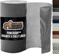 GORILLA GRIP powerGRIP Drawer Shelf and Cabinet Liner, Thick Strong Hold, Non-Adhesive Liners Protect Kitchen Cabinets and Cupboard, Bathroom Drawers, Easy Install, Breathable Mat, 17.5" x10', Gray