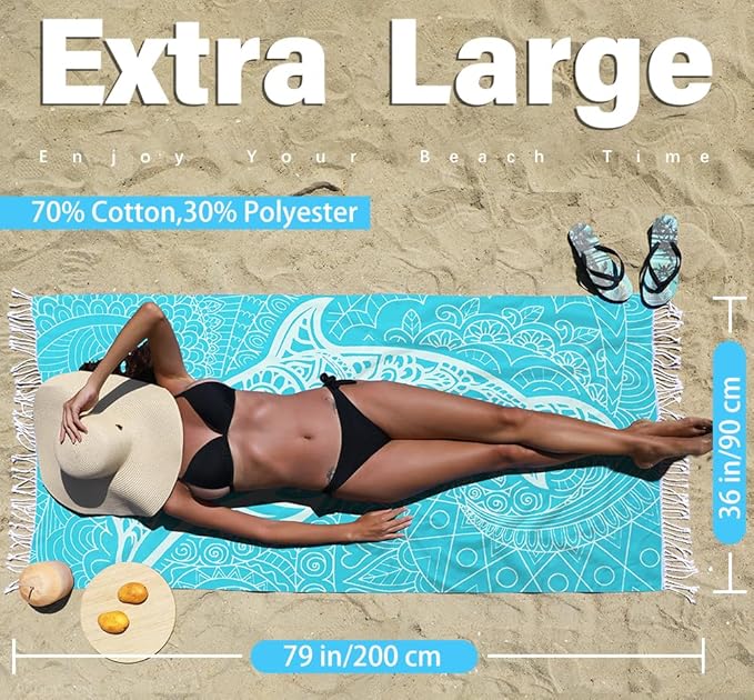Thin Turkish Beach Towel Quick Dry Absorbent Cotton Lightweight Bath Pool Towels Extra Large Oversized Sand Free Beach Stuff Cloud Adults Gift