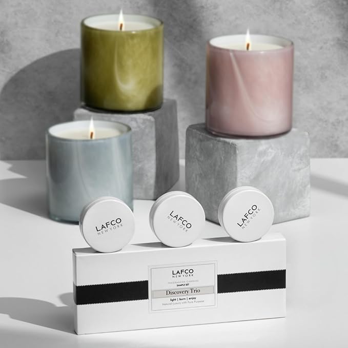 Discovery Trio Source & Story: Andean Myrtle, Geranium Bourbon & Timur Pepper - 3 Fragranced Candle Sample Tins - 4-Hour Burn Time Each - Made in The USA