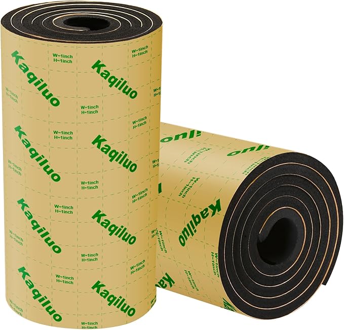 2 Pack High Density Self-Adhesive Sound Insulation Acoustic Closed Cell Foam, 11.6 sqft x 0.4in Thick, 50+kg/m³ Sound Proof Padding,Fire,Water Resistant Acoustic Treatment Foam