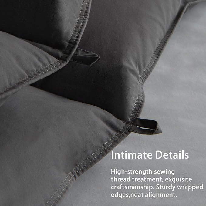 Luxury Gray Down Fiber Comforter King Size - All Season Duvet Insert - Ultra-Soft Hotel Collection Comforters - 59 Oz Fluffy Medium Warmth (Gray, 106x90)