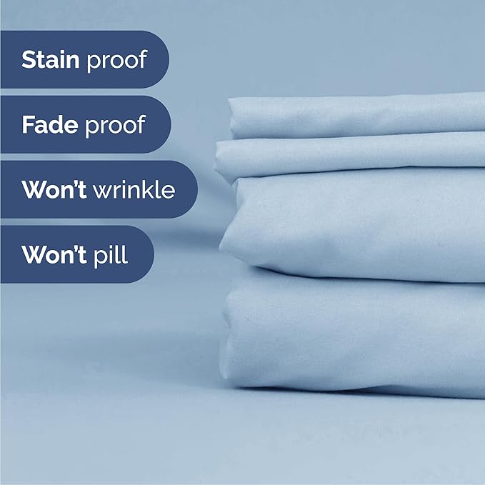 Cal King 6 Piece Sheet Set - Cooling, Comfy & Breathable - Hotel Luxury Bedding, Includes Fitted Sheet for Women, Men, Kids & Teens - 1 Flat, 1 Fitted Sheet, 4 Pillowcases w/Deep Pockets - Sky Blue