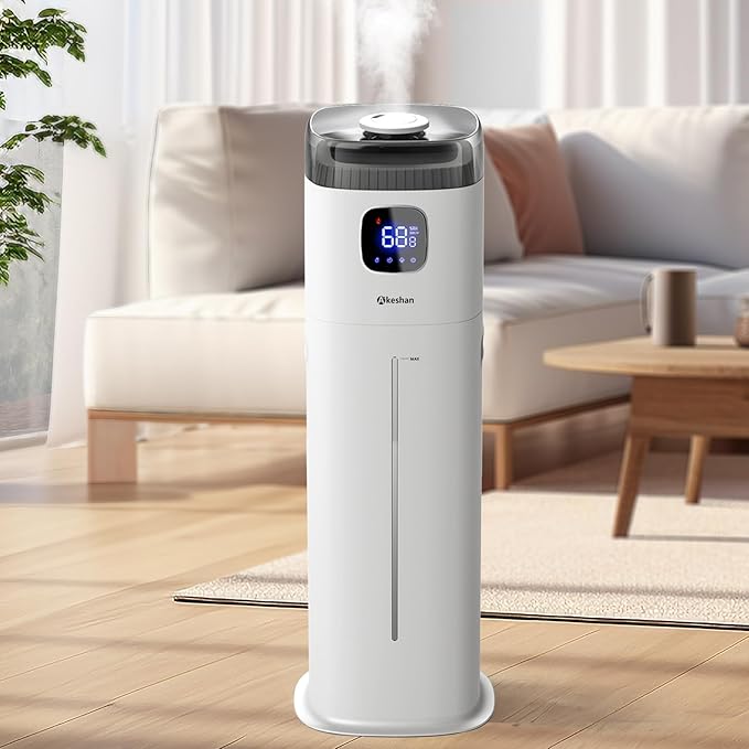 Large Humidifier for Bedroom, 9L/2.5Gal Ultrasonic Cool Mist, Easy Clean with 350ML/H Large Mist Speed, Remote control, Quiet Tower, Suitable for Kids Room Plant Yoga