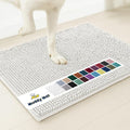 Muddy Mat® Shown on TV – Super Absorbent Microfiber Dog Door Mat for Muddy Paws, Non-Slip Washable Pet Rug, Quick Dry Chenille Entryway Carpet, Machine Washable Indoor Outdoor mat, White 28"x18"