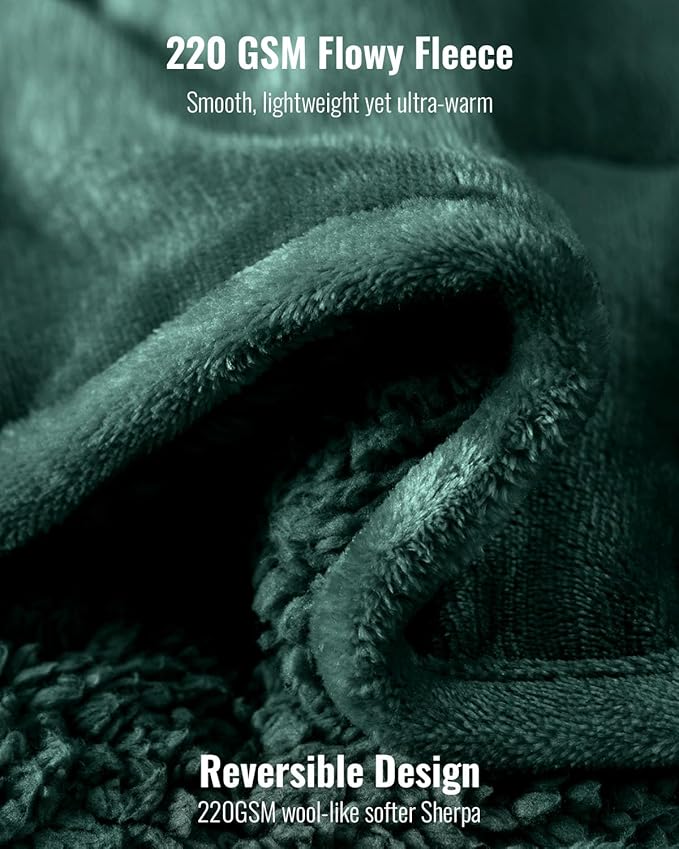 Uttermara Weighted Blanket for Adults, Twin Size Heavy Blanket with Reversible Soft Shiny Velour Fleece and Cozy Warm Sherpa for Couch Bed, Calming and Relaxing, 48 x 72 inches 12 lbs in Green