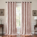 SMILETIME Pink Crushed Velvet Curtains 52x84 inch Luxurious Thermal Insulated Soundproof Drapes for Living Room Bedroom Office Soft and Durable Light-Filtering Window Treatments, 2 Panels