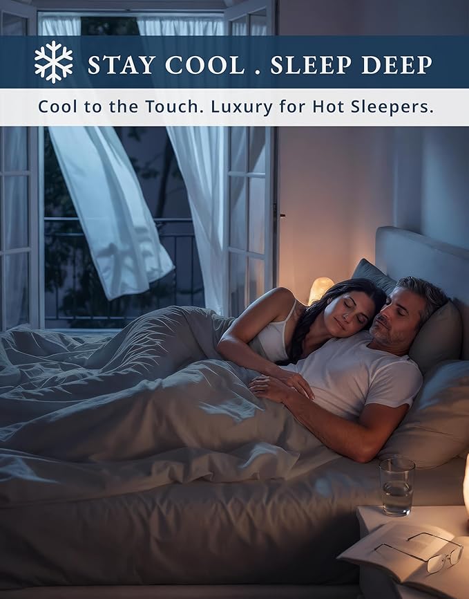 100% Egyptian Cotton Sheets Queen Size Bed Set – 1000 Thread Count Cooling & Breathable Sateen Queen Sheets Set, Authentic Long-Staple Cotton for Lasting Softness, Snug Fit 15" Deep Pocket - Charcoal