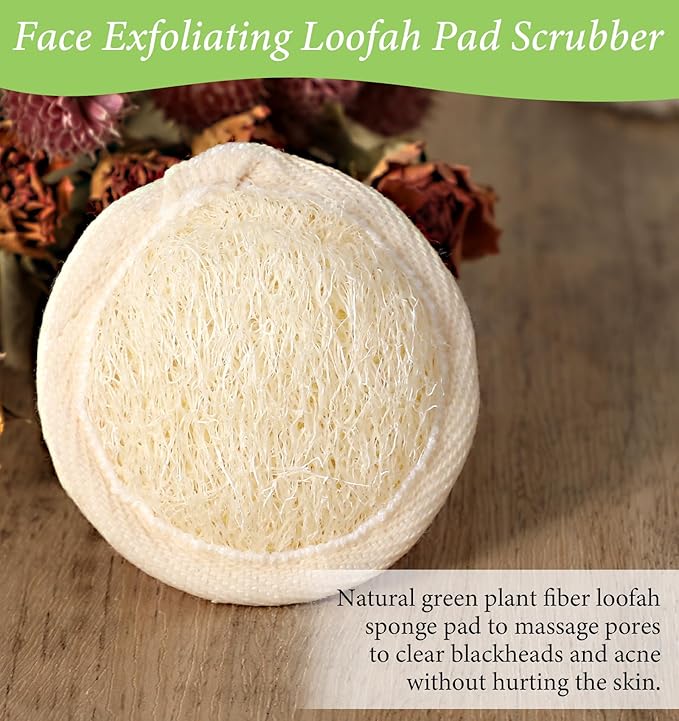 6Pcs Face Loofah, Face Loofah Scrub Pad, Natural Exfoliating Face Scrubber for Men Women Bath Shower