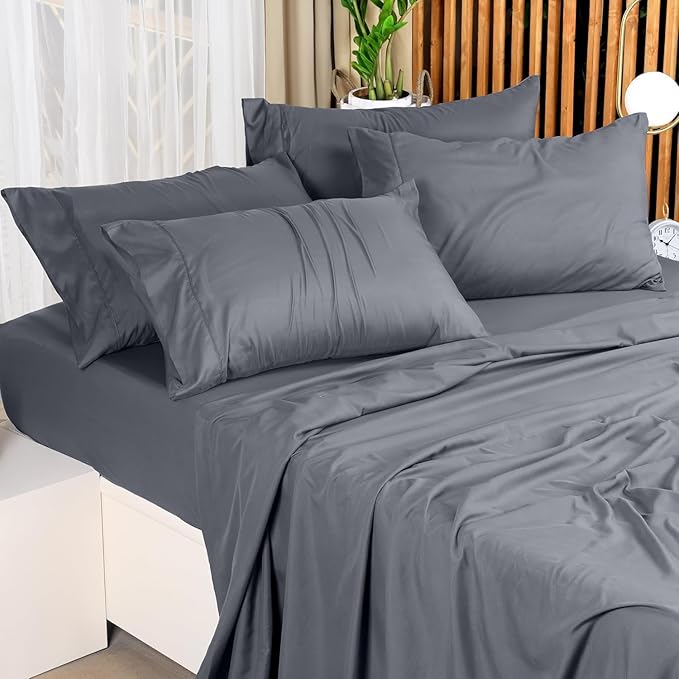 Utopia Bedding Full Bed Sheets Set - Pack of 2 Sheet Sets - Perfect for Spa, Hotel, & Guest Bedroom - Brushed Microfiber - Shrinkage and Fade Resistant - Easy Care (Grey)