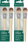 EcoTools Classic Foundation Face Brush, For Liquid, & Cream Foundation, Flat Foundation Brush, Makeup Brush For Natural Makeup, Buildable Coverage, Synthetic Bristles, Cruelty- Free, 1 Count