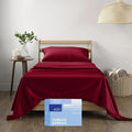 THREAD SPREAD 100% Cotton Bed Sheets Twin XL Set - 400 Thread Count Cotton Twin XL Sheets Only, 3 PC Set (Burgundy), Soft, Breathable, Cooling, Sateen Weave 16" Deep Pocket Bedsheet for Hot Sleepers