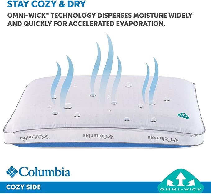 Columbia Cooling Gel Memory Foam Pillow - Comfortable and Supportive with Cooling & Breathable Features - Removable Washable Cover, King