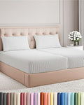 Split King Size 5 Piece Sheet Set - Comfy Breathable & Cooling Bed Sheets Set - Hotel Luxury Bedding for Women, Men, Kids, Teens, Boys & Girls - Deep Pockets & Wrinkle Free - Oeko-Tex - Grey Stripes 2