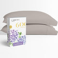 Carressa Linen 100% Egyptian Cotton King Size Pillow Cases Set of 2 - Luxury 600 Thread Count King Pillowcases (Taupe), Silky Soft, Cooling, Breathable Sateen Weave Hotel Quality Bed Pillow Cover