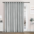 Macochico 100" Wx84 L Medium Gray Full Blackout Curtains for Sliding Door, Thermal Insulated Drapery for Living Room Bedroom Windows Patio Door, Modern Chenille Grommet Curtains with Tieback 1 Panel
