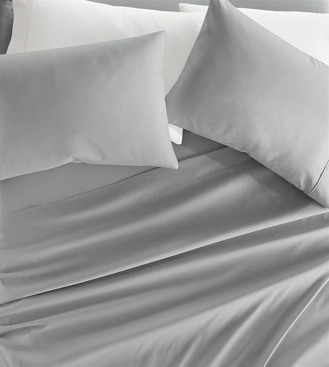 Linen Market Brushed Microfiber Full Sheet Set 4 Piece – Oeko-TEX Certified Ultra Soft & Wrinkle-Free - 16" Deep Pocket Sheets - Easy Care Full Size - Light Gray