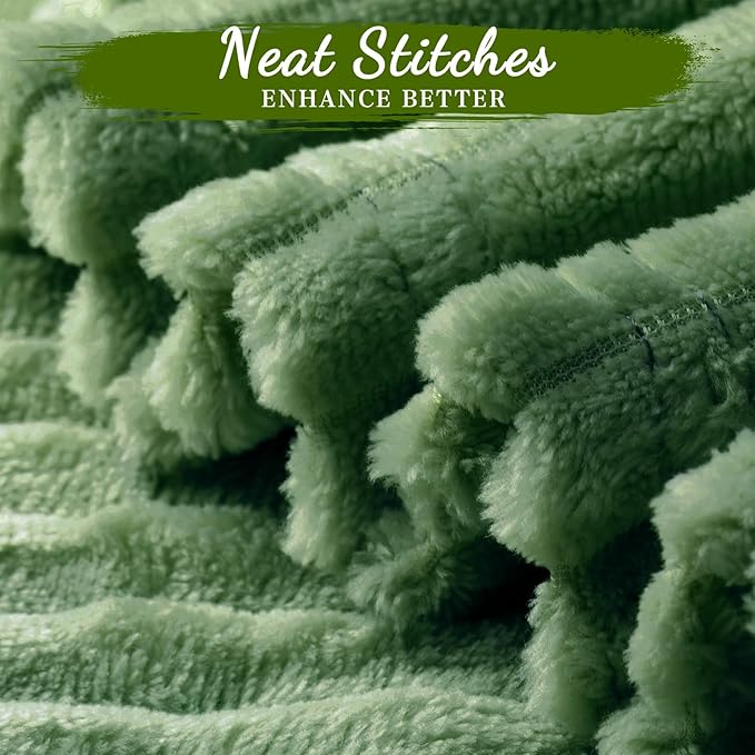Buryeah 6 Pcs Flannel Throw Blanket Bulk 50 x 60 in Sleepover Blanket Outdoor Wedding Throw Lightweight, Oeko-tex Standard 100 Certified for Sofa Homeless Gifts (Dark Green)