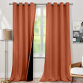 BGment Thermal Insulated 100% Blackout Curtains 90 Inch Length 2 Panels, Total Light Blocking Curtains for Bedroom, Grommet Window Drapes with Thick Black Liner, 52 Inch Wide Each Panel, Terracotta