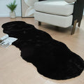 Latepis Black Area Rugs Runners 2x6 Faux Rabbit Fur Fluffy Shag Rug Washable Furry Rug for Living Room Bedroom Nursery Floor Rugs Room Carpet Sheepskin