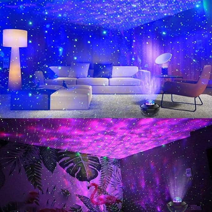 Sunbox Star Projector,Galaxy Projector Night Light with Remote Control,White Noise,Music Speaker&Timer,Starry Light Projector for Bedroom,Party,Decoration,Star Night Light
