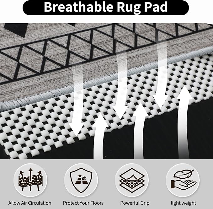 FestiCorp Non Slip Rug Pads 2x3 Ft Non Skid Rug Pad Gripper, Anti-Slip Carpet Rug Mats for Under Rugs and Hard Surface Floors