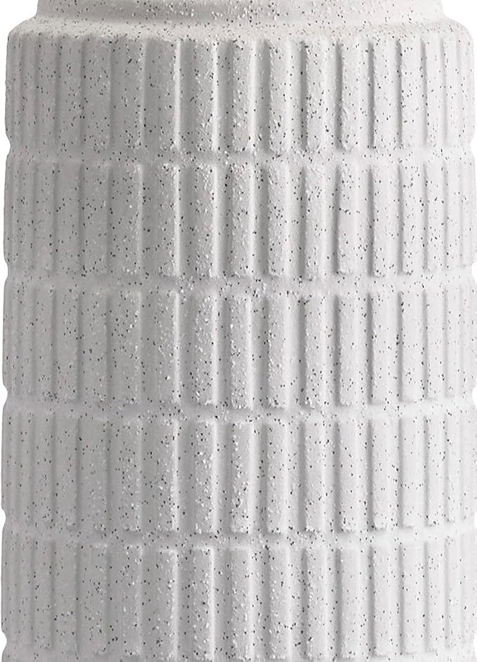 PoKat Stone-Like Ceramic Table Lamps with USB Ports for Bedroom, 25'' Matte-White Dimmable Nightstand Touch Lamps for Night Stands with Gold Base, Farmhouse Lamps for Living Room End Side Table