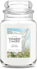 Yankee Candle Clean Cotton Scented Candle, 22oz Large Jar with up to 150 Hour Burn Time, Giftable, Birthdays