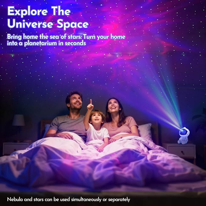 Upgraded Astronaut Galaxy Projector for Bedroom Decor, Valentine's Day Gifts for Adults Teen Girl Gifts Ambient Lighting, Ceiling Space Star Night Light Projector for Kids Room Decor Aesthetic