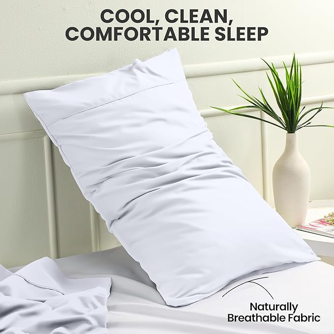Pillow Covers by Utopia Bedding - Queen Size 2-Pack – Soft Brushed Microfiber – Perfect for Hospitals, Hotels, Guest Rooms – Oeko-TEX Certified, 20x30 Inches (White)