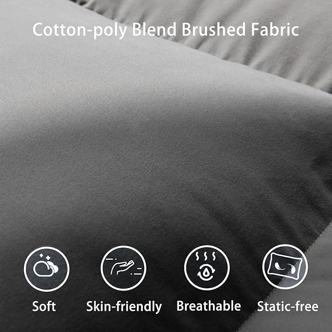 Luxury Down Fiber Comforter Twin/Twin XL Size - Medium Weight Duvet Insert for All Seasons - Ultra-Soft Hotel Collection Comforters, 40 Oz Fluffy Duvet ，Gray (68x90)
