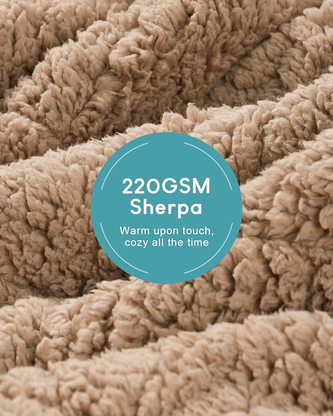 Cottonblue Weighted Blanket 17lbs for Relax and Calm - Plush Cozy Fleece Sherpa Weighted Blankets for Restful Nights, Luxurious Jacquard Decor Blanket Queen Size for bed sofa couch, 60x80 Inches, Grey