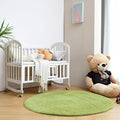 duduta Green Fluffy Round Rug 4x4 ft, Shag Fuzzy Plush Circle Throw Rug for Nursery Bedroom Living Room Home Decor