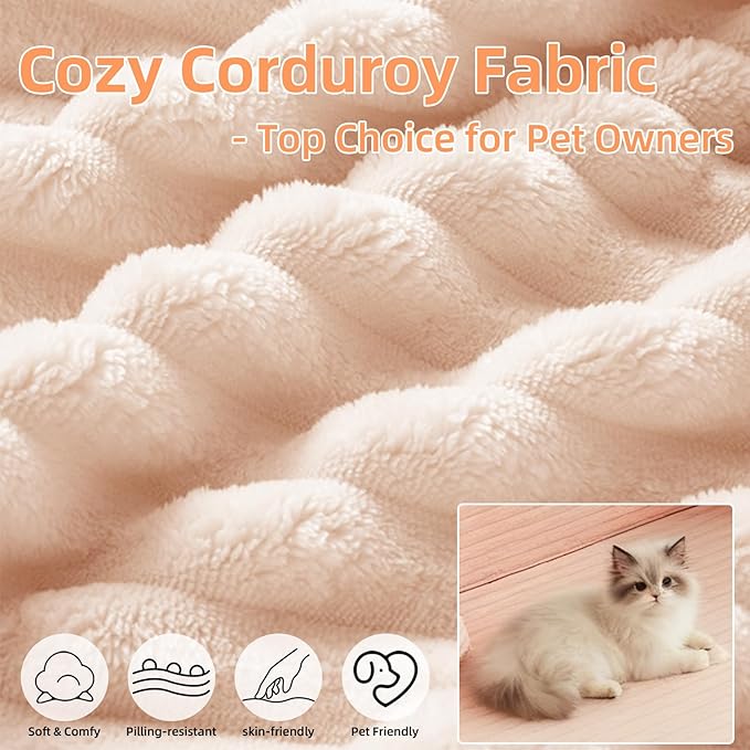 Convertible Futon Sofa Bed, Fold Out Floor Sofa Couch with Sleeper Sofa,Folding Boneless Couches with Deep Seat,Cloud Corduroy Foldable Mattress Couch for Living Room (Pink)