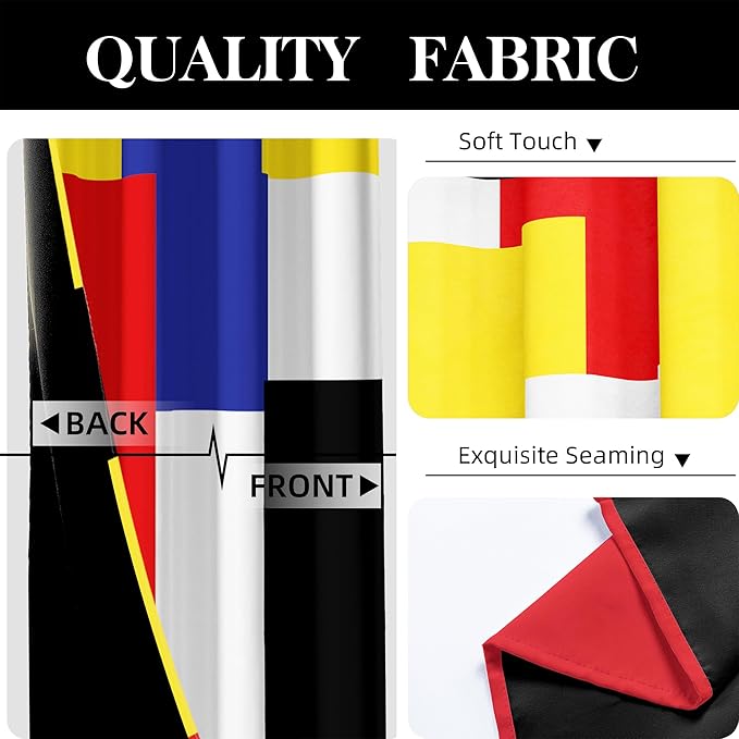 Colorful 100% Blackout Curtains for Bedroom 84 inch Long 2 Panels Set Red Yellow Modern Abstract Geometric Black Out Curtains Insulated Room Darkening Window Drapes for Living Room, 52Wx84L