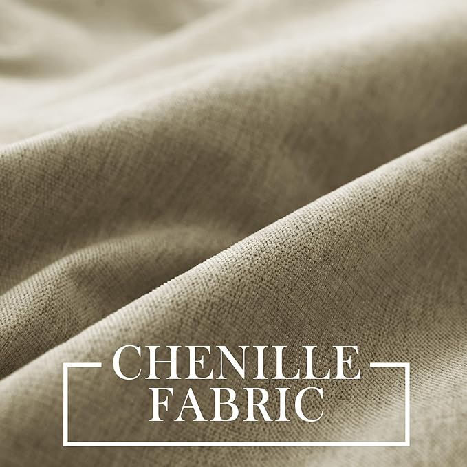 Macochico Extra Wide 100% Blackout Chenille Curtains 100" Wx102 L Thermal Curtains for Sliding Door Room Divider Living Room Bedroom Hotel Soil Brown Blackout Curtains Grommet with Tieback 1 Panel