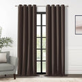 ChrisDowa 100% Blackout Brown Solid Curtains 108 Inches Long 2 Panels for Bedroom Living Room,Farmhouse Room Darkening Thermal Insulated Soundproof Grommet Top Window Treatment Drapes,52x108