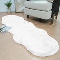 Latepis White Runner Rugs for Bedroom Soft Fuzzy Faux Sheepskin Rug 2x6 Faux Rabbit Fur Rugs Non-Slip Washable Shag Fluffy Rug for Living Room Nursery Dorm