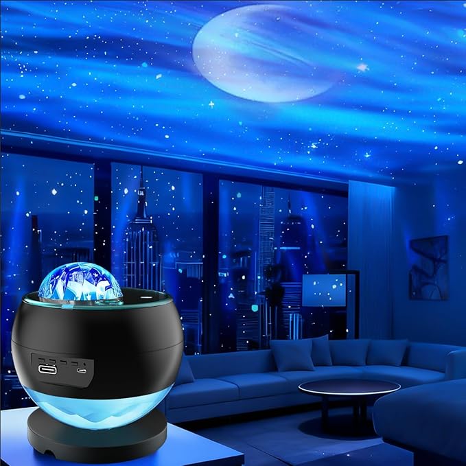 Northern Lights Projector Galaxy Projector for Bedroom, 3 HD Projection Lenses,16-Color Moon Light,USD&Bluetooth Str Projector Galaxy Lights,Star Lights,Ambient Lighting,Lights for Bedroom